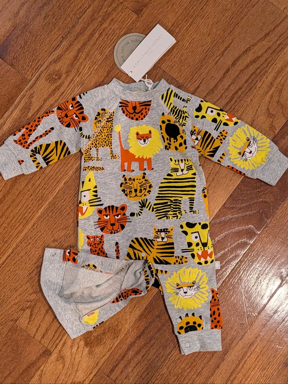 NWT Stella McCartney Kids Wild Cats Terry Romper - 6 Months